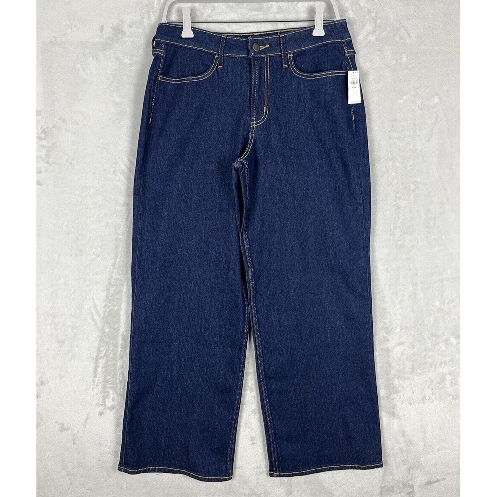 Old Navy Wow Wide Leg Jean Women 10P Blue High Rise Stretch Retro NWT